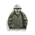 Color Matching Hooded Jacket Men with Three-Dimensional Pocket Retro Style - Florence Luxe