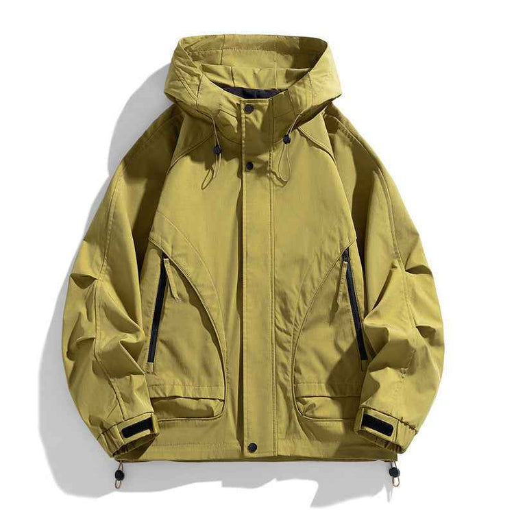 Spring And Autumn High-grade Simple Versatile Trench Coat Windproof Hood Jacket
