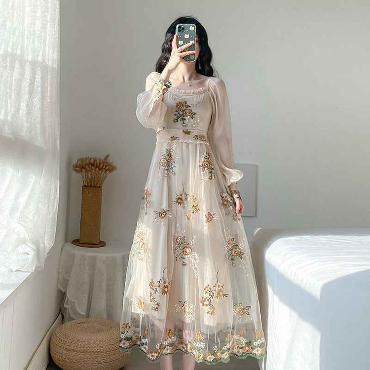 Bow Bandage Jeans for Women - Embroidered Net Skirt Style Loose-Fitting Wide-Leg Trousers for Stylish Comfort and Versatility