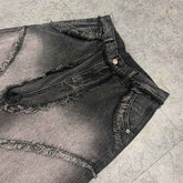 Street Fashion Vintage Jeans Raw Edges Design