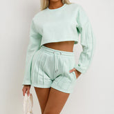 Casual Hoodie Shorts Suit for Women - Stylish Solid Color Outfit - Florence Luxe