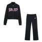 Printed Zipper Hoodie Fleece Pants: Comfort Meets Style in Flare Design - Florence Luxe