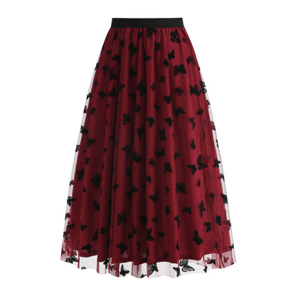 Fashion High Waist Mesh Skirt with Big Hem for Women - Florence Luxe