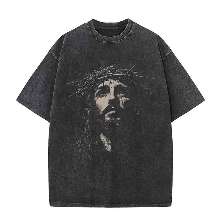 Christian Vintage Washed T-shirt - Jesus Forgive Them Father Design, Perfect Christian Jesus Forgive Them T-shirt