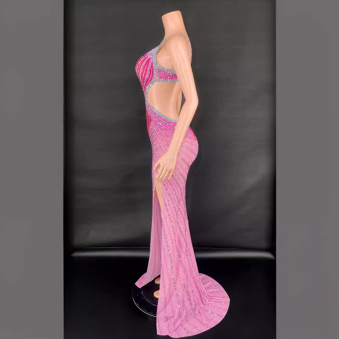 Sling Super Shiny Bodycon Party Dress - Light Diamond Cinched Sleeveless Stage Performance Dress - Florence Luxe