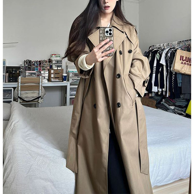 Temperament Wild Khaki Trench Coat for Effortless Casual Fashion - Florence Luxe