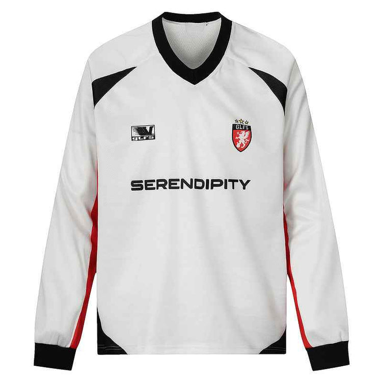 American Retro Long Sleeve T-shirt for Men with Stitching Design