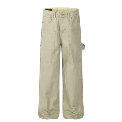Washed Design Cargo Jeans for Men - High-Grade Loose Straight Fit