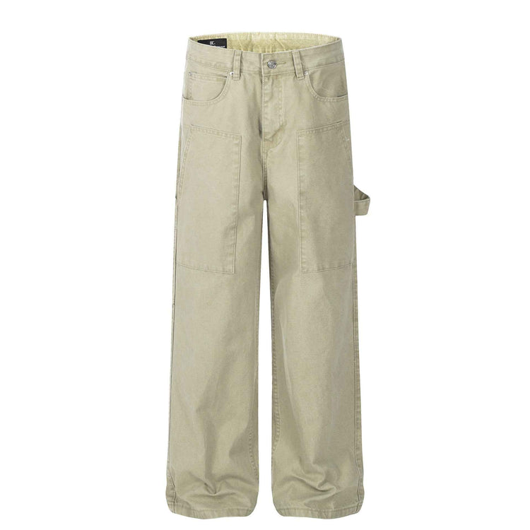 Washed Design Cargo Jeans for Men - High-Grade Loose Straight Fit