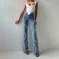 Rhinestone Loose Straight Leg Jeans for Women - Fashionable Casual Pants with Stylish Denim Design