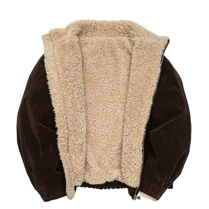 Retro Cotton-padded Jacket with Stand-up Collar and Loose Fit Workwear Coat