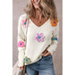 Winter New Flower Crochet V-neck Pullover Sweater Women