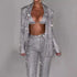 Long-Sleeved Blazer Suit and Straight-Leg Trouser Set with Bra Lapel for Fashion Parties - Florence Luxe