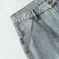 American Retro Pocket Jeans - Simple Washed and Worn Style