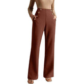 High Waist Flared Pants for Women - Air Slimming Draped Style