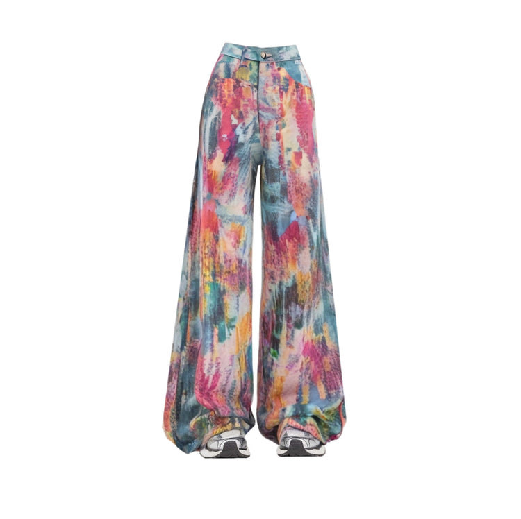 Printed Splash-ink Palette Dopamine Color Jeans For Women - Florence Luxe