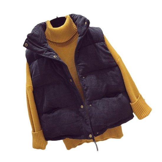 Fashion Corduroy Vest Women Short - Stylish Leisure Wear - Florence Luxe