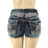 Fashion Hot Pants Embroidered Denim Shorts