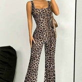 Summer New Slim Fit Backless Printed Jumpsuit for Women - Vintage Long Sleeve Dress Style