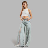 Street Skinny Jeans with Lace Stitching for Trendy Style and Comfort - Florence Luxe