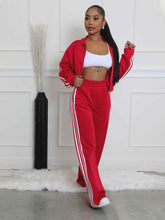 Striped Thickening Sweater Suit for Leisure and Commute