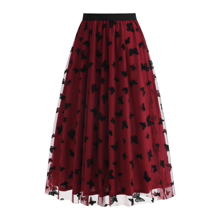 Fashion High Waist Mesh Skirt with Big Hem for Women - Florence Luxe