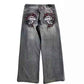 American Retro Washed-out Jeans for Men - Wide-leg Workwear Design Casual Style