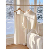 High-grade White Sweater Skirt Suit for Stylish Elegance