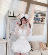 Lolita Princess Bowknot Lace All-matching Base Skirt.