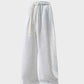 Drawstring Sports Pants with Pockets - Micro Elastic Knitted Fabric, Breathable, Straight Casual Long
