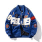 Racing Suit Motorcycle Jacket with Embroidered Baseball Design - Florence Luxe