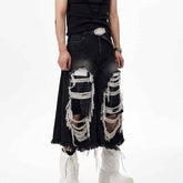 Cropped Ripped Patch Pants for a Trendy Look