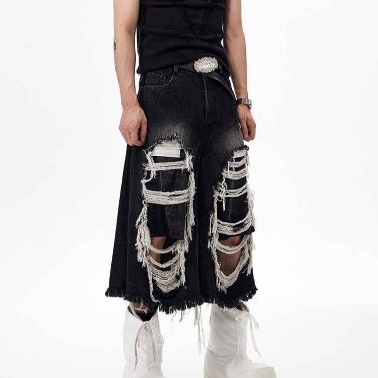 Cropped Ripped Patch Pants for a Trendy Look