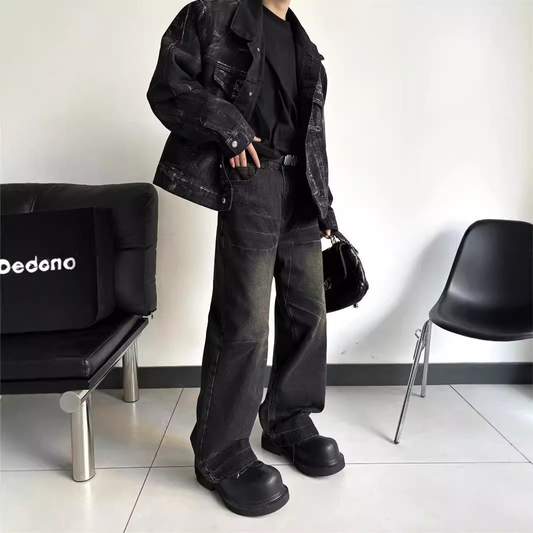 Black Mud Texture Paint - Straight Deconstructing Dirty Mud Texture - Florence Luxe