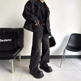 Black Mud Texture Paint - Straight Deconstructing Dirty Mud Texture - Florence Luxe