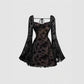 Black Floral Lace Skirt A-Line Short Top for Elegant Style - Florence Luxe