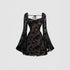 Black Floral Lace Skirt A-Line Short Top for Elegant Style - Florence Luxe