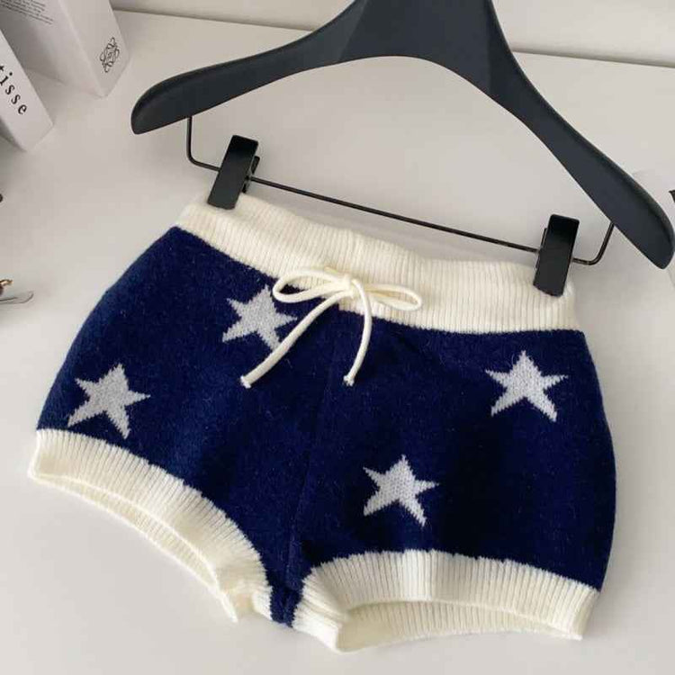 American Pure Hot Girl Knitted Shorts for Women - Slim-Fitting Casual Cool Style