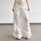 Ruffle Drawstring Embroidered Lace Slacks