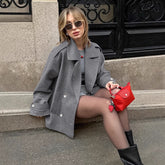 Idle Style Fashionable All-match Mid-length Woolen Women&