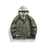 Color Matching Hooded Jacket Men with Three-Dimensional Pocket Retro Style - Florence Luxe