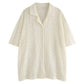 Thin Casual Vacation Knitted Lace Short Sleeve Top