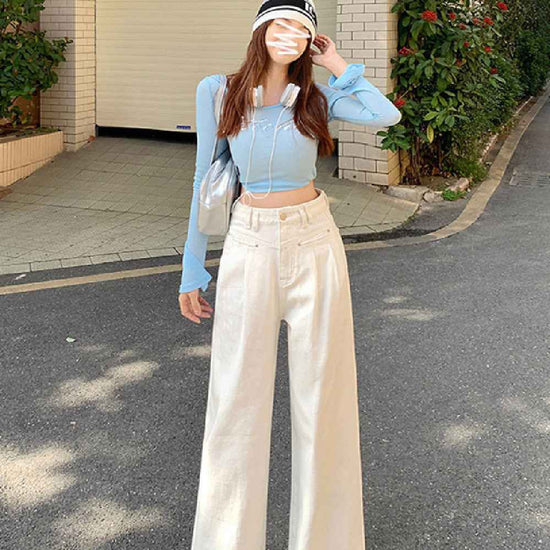 Autumn Wide Leg Jeans Women - Trendy and Comfortable Fit for Fall Fashion