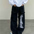 Star Letter Embroidered Jeans For Men And Women Loose