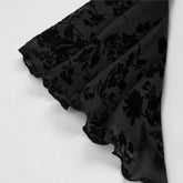 Black Floral Lace Skirt A-Line Short Top for Elegant Style - Florence Luxe
