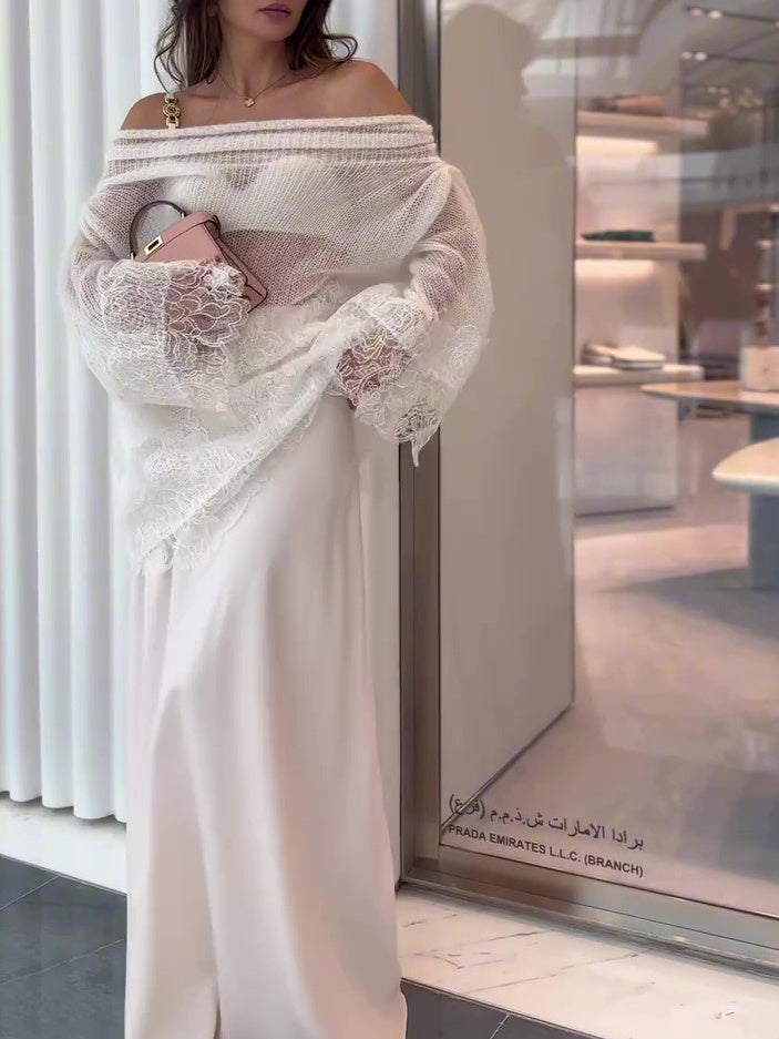 White Lace Off-Shoulder Top for Effortless Chic Style - Florence Luxe