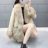 Faux Fur Mid-length Fox Fur Padded Coat.