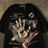 Graffiti Letter Print Short-sleeve T-shirt for Men and Women - Trendy Alternative to Men&