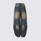 Street Fashion Vintage Jeans with Ripped Stitching
