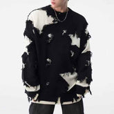 Loose Hem Irregular Sweater Men for Trendy Casual Style